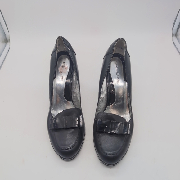 Naturalizer Mischief Sz 10 Bow Toe Black Women's Heels - Picture 4 of 9